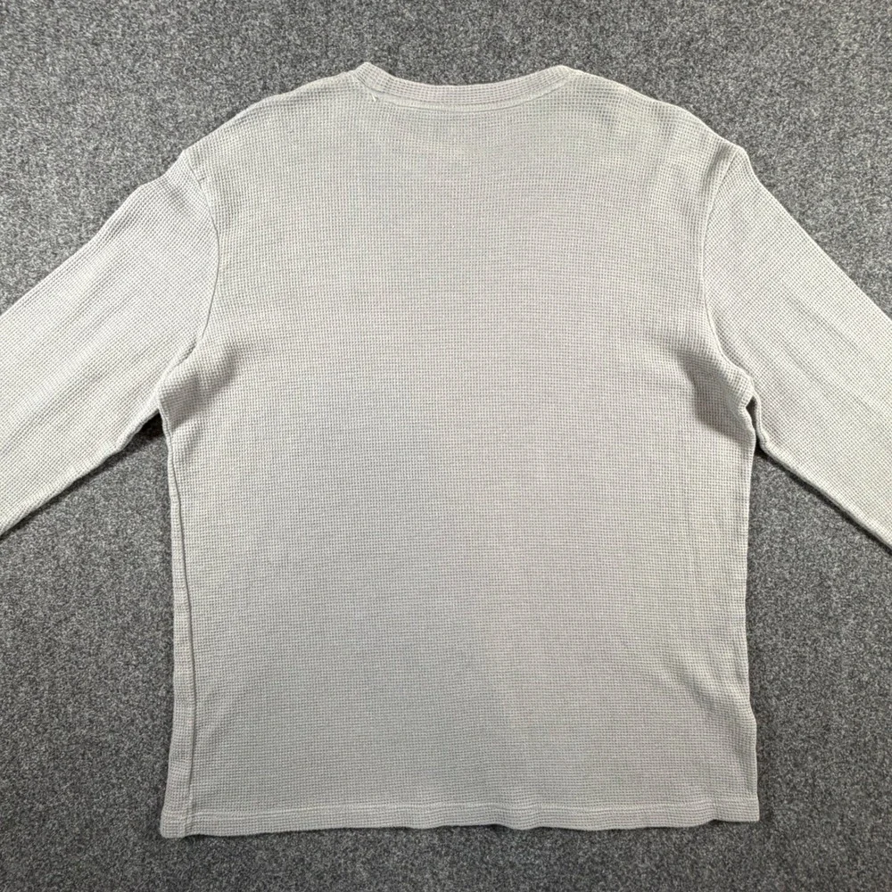 Lacoste‎ Mens XL Gray Waffle Knit Thermal Long Sleeve Sleepwear Top Logo